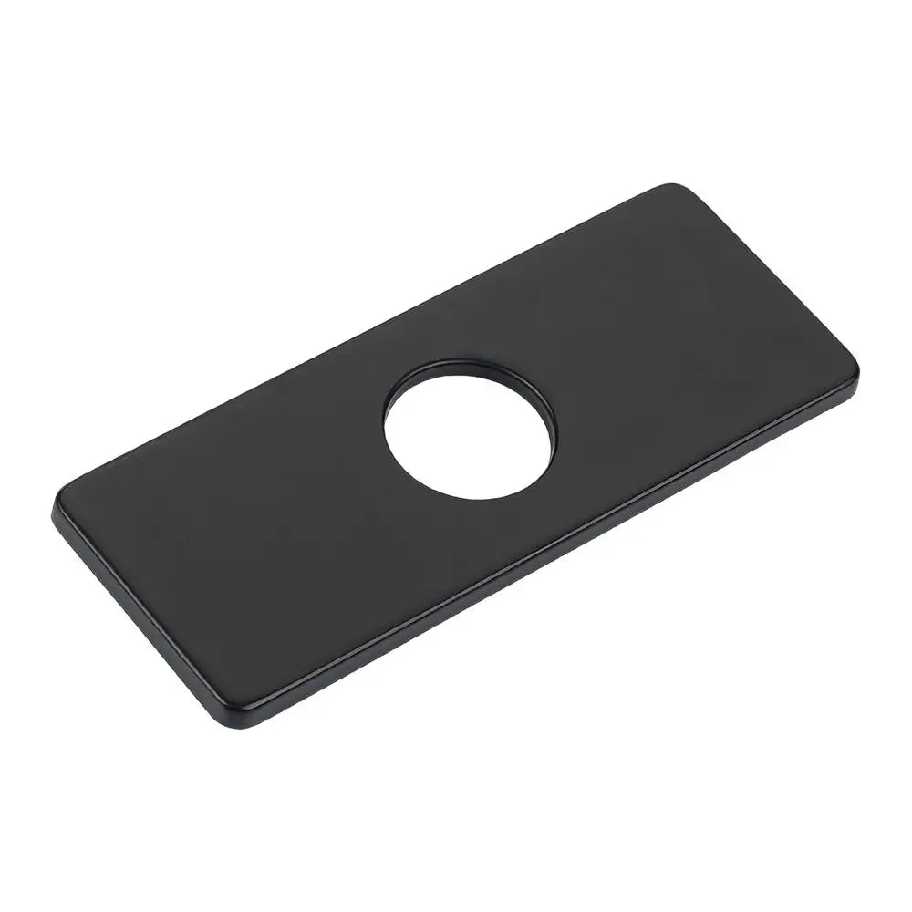 1PC Faucet Plate Hole Tap Cover Deck Plate Stainless Steel Bathroom Kitchen Sink For Most Single Hole Faucet Decorative Panel Oasis Select 6inch-Matte black