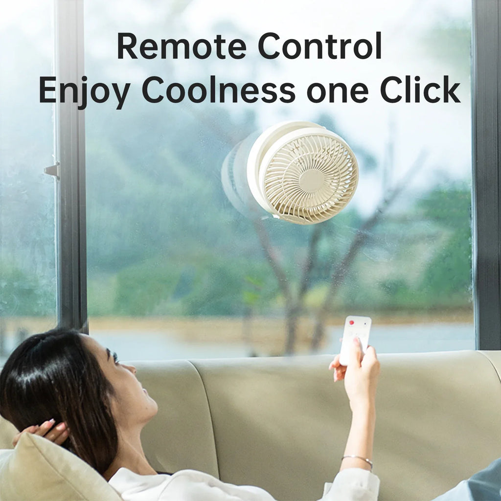 URGGU 4000mAh Rechargeable Fan – Remote, Wall Mount & Nightlight