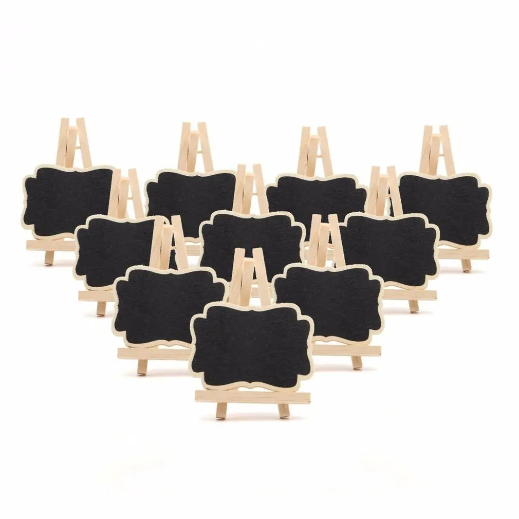 Wooden Blackboard Universal Message Board 10 PCS/Set Mini Chalkboard Portable Wedding Party Decor Decorative Parts Oasis Select black
