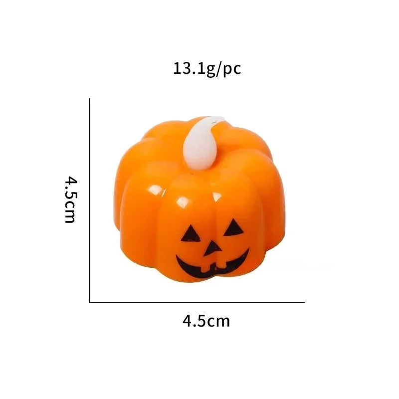 Flickering Flameless LED Pumpkin Light, Night Lamp, Ornaments, Holloween Party Decoration Supply, 2 Styles Oasis Select