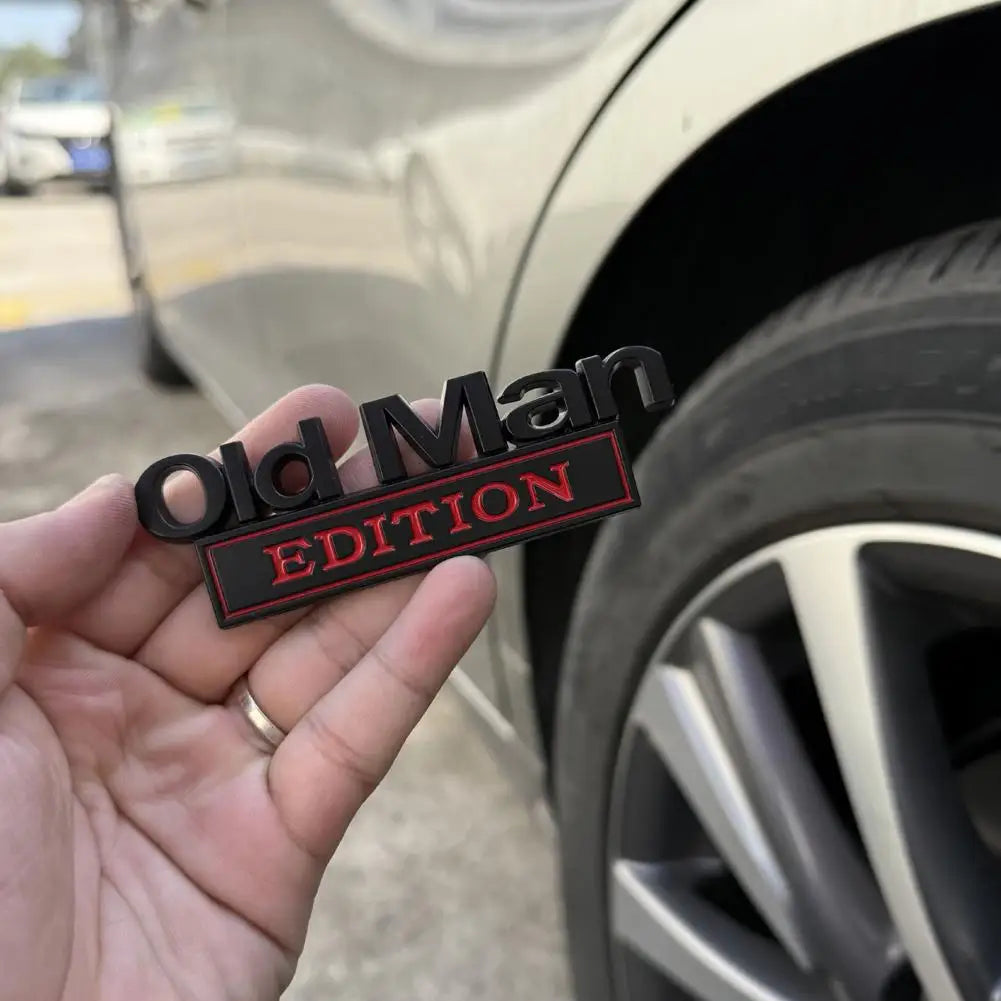 Old Man Edition 3D Chrome Metal Car Emblem Badge Sticker