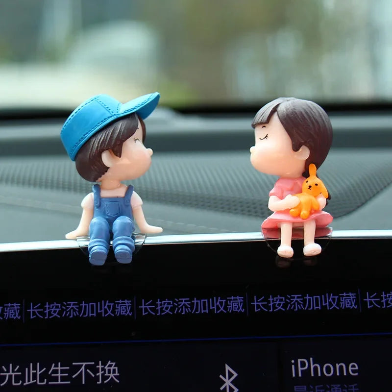 Car accessories, cartoon couple dolls, cute car display screen, balloon decoration, car accessories, men and women's gifts Oasis Select withballoon