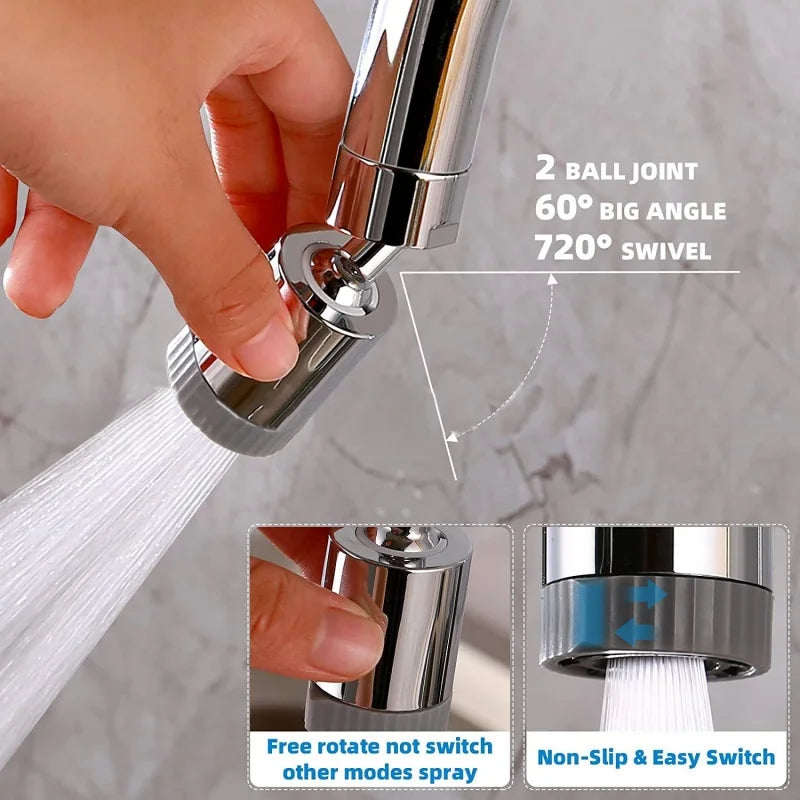 New 2 Mode Kitchen Faucet Spray Head Filter Aerator Adjustable 360° Rotary Splashback Tap Nozzle Bubbler Faucet Accessories Oasis Select