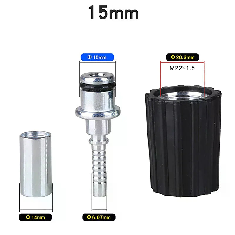 High Pressure Washer Hose Insert Fittings D14 D15mm Ring Nut M22 Car Washer Water Cleaning Hose Pipe Fitting Twist Connector Oasis Select