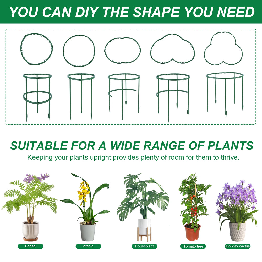 6Pcs Plant Support Stakes Half Round Plant Support Protective Garden Flower Support Indoor Plant Stake Garden Supplies Oasis Select