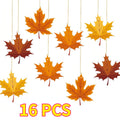 16 PCS Paper Leaves Fall Leaves Fall Thanksgiving Hanging Ceiling Decor for Autumn Harvest Party Classroom Home Supplies Oasis Select 16pcs 6.4x6.0inch
