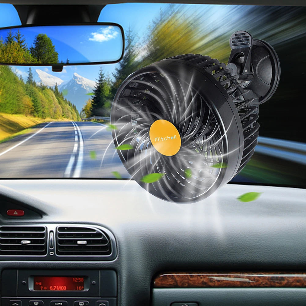 12/24V Car Cooling Fan Single Head Electric Car Cooler Sucker Air Circulator Fan Electric Car Circulator for Auto Truck Off-Road Oasis Select