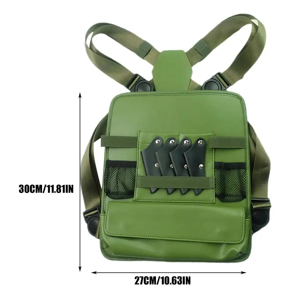 Clipper Bag PU Leather Backpack Chest Haircut Accessories Organizer Bag for Scissor Comb Storage Grooming Haircut Shop Oasis Select China Mainland Green