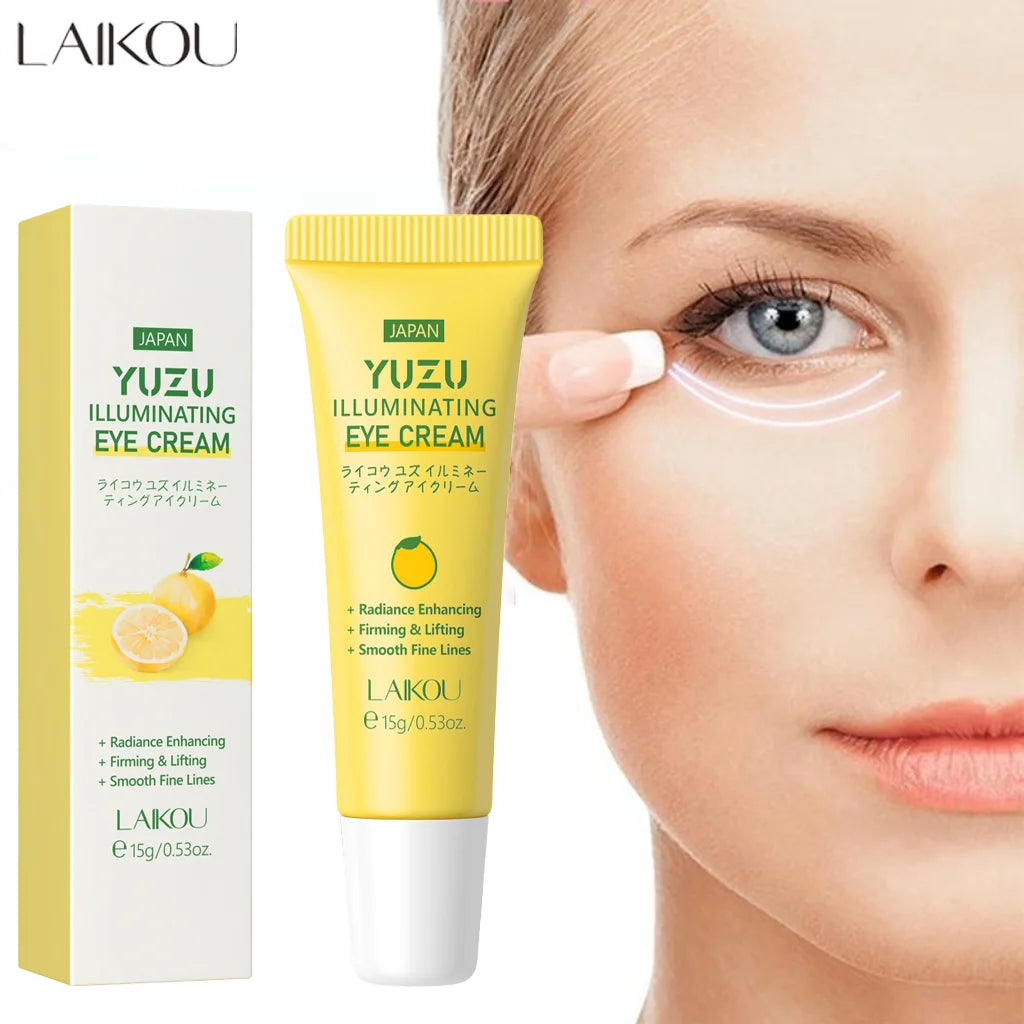 LAIKOU Yuzu Eye Cream Anti Dark Circle Eye Bags Brightening Wrinkle‑Reducing Firming Eye Care 15g Oasis Select