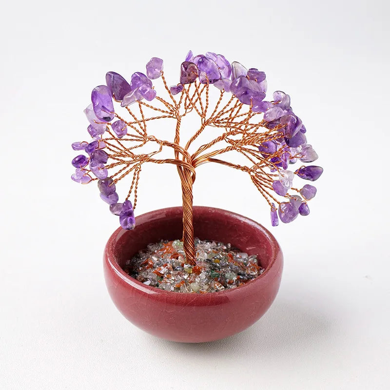 Treasure Basin Crystal Wealth Tree Tea Cup Base Crystal Tree Creative Crystal Decoration Home Decoration Accessories Oasis Select
