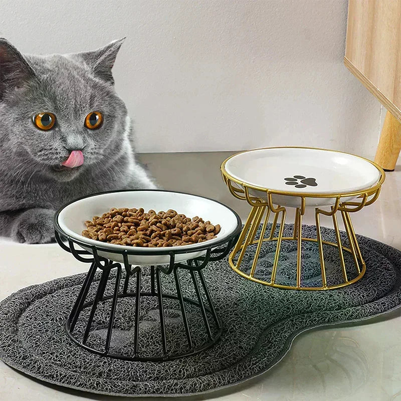 Ceramic Raised Pet Bowl Food Water Treats For Cats &amp Doggie Cat Stand Bowl Dogs Supplies Outdoor Feeding Drinking Accessories Oasis Select