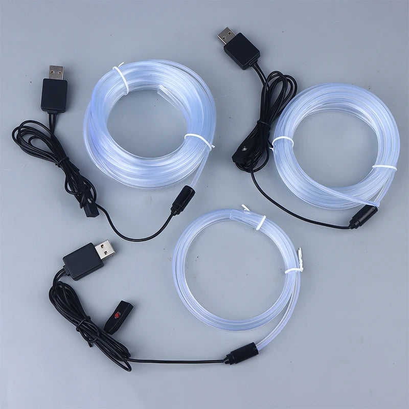 RGB Car Interior LED Light Strip Ambient Neon Invisible Light USB Fiber Optic Atmosphere Lamp Support Control Colorful Oasis Select