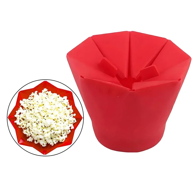Foldable Silicone Silicone Popcorn Bowls High Quality Kitchen Easy Tools DIY Popcorn Bucket Bowl Maker Popcorn Microwaveable Oasis Select