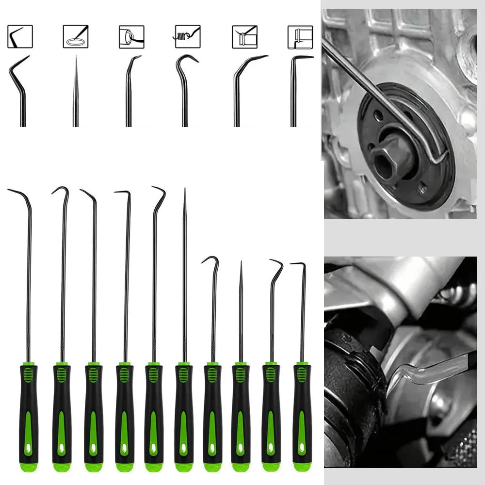 10Pcs Precision Pick and Hook Set, Car Auto Oil Seal/O-Ring Seal Gasket Pick Mini Precision Hooks Professional Puller Remover Oasis Select