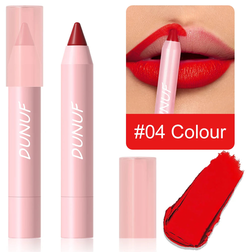DUNUF 1 Pcs Matte Lip Liner Velvet Lip Gloss Waterproof Long-Lasting Easy to Color Music Festival Ready Lip Makeup for Lipstick Oasis Select 04 Full Size