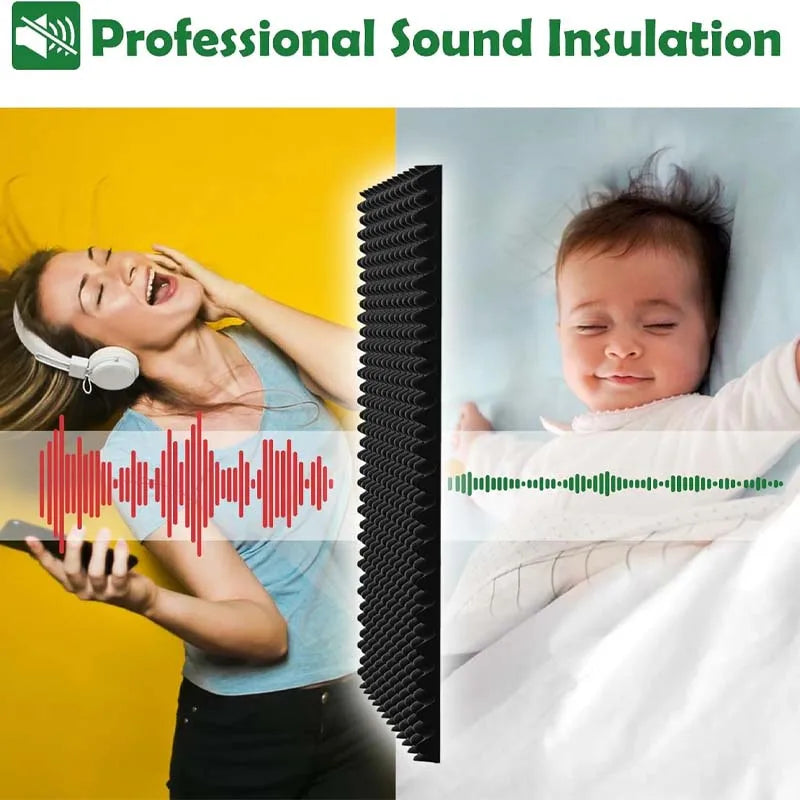 12PCS High Density Egg Crate Soundproofing Foam Panel Fire Resistant Acoustic Insulation for Studio Home Wall Noise Reduction Oasis Select