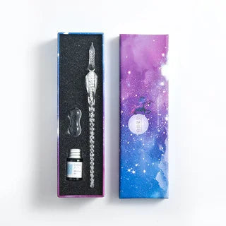 Starry Sky Glass Pen Set Signature Pen Crystal Student Dip Pen Glass Dip Pen Stationery Gift Pen Oasis Select 1