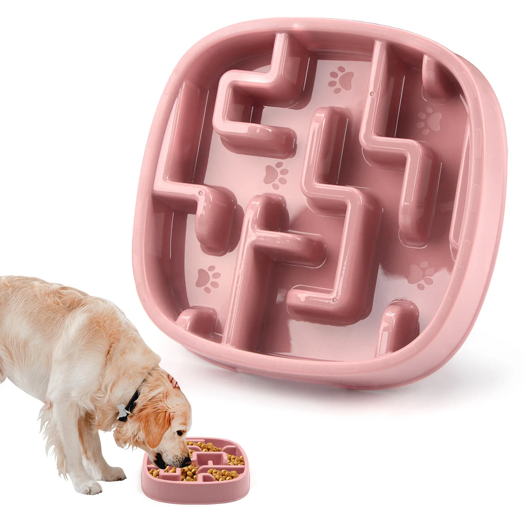 PP Material Pet Bowls Set – Dog & Cat Slow Food Bowls, Non-Slip Feeding Bowls & Durable Pet Supplies Oasis Select Pink