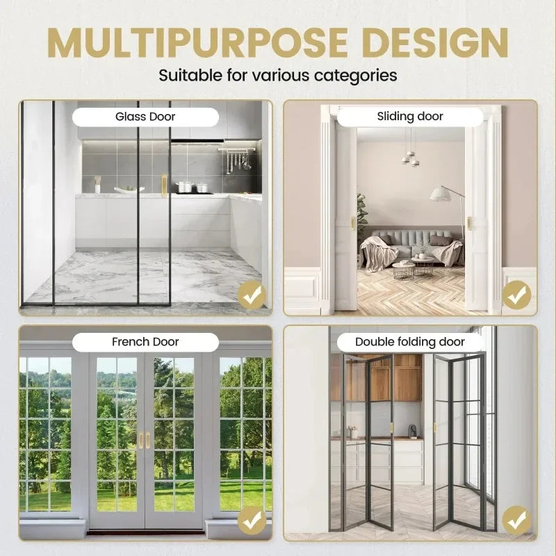 4Pcs Sliding Door Hardware Handle Door Knobs,Self-adhesive Pulls for Kitchen Cabinet Window Glass, No Punching Furniture Oasis Select