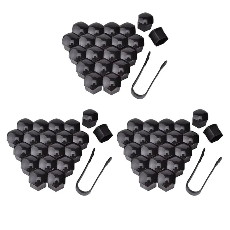 20/40/60/80pcs Car Wheel Nut Cap 17/19/21mm Protective Cap Rust Proof Wheel Hub Screw Cover Tire Nut Bolt External Decoration Oasis Select 60pcs-Black 19mm