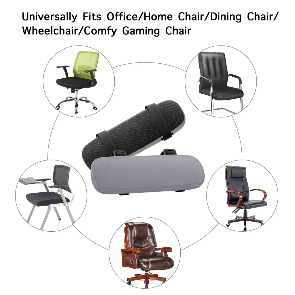 2PCS Memory Foam Armrest Pads for Office Chair Universal Fit Elbow Support Cushion Arm Pressure Relief Covers for Desk Chairs Oasis Select