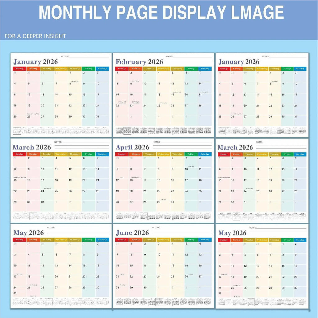 18-month magnetic calendar, January 2026 to June 2027 refrigerator calendar, tear-off 8" x 10" calendar Oasis Select