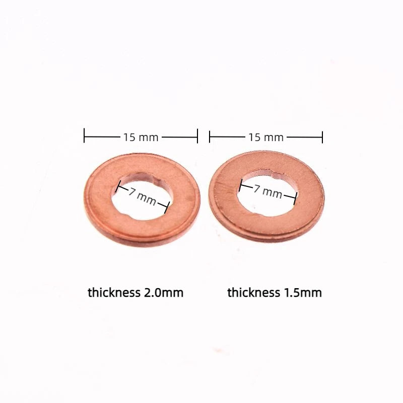 10Pcs 1.5/2.0mm Common Rail Injector Nozzle Copper Pad Gasket For Diesel Injector Sealing, Diesel Pump Repair Tool Parts Oasis Select