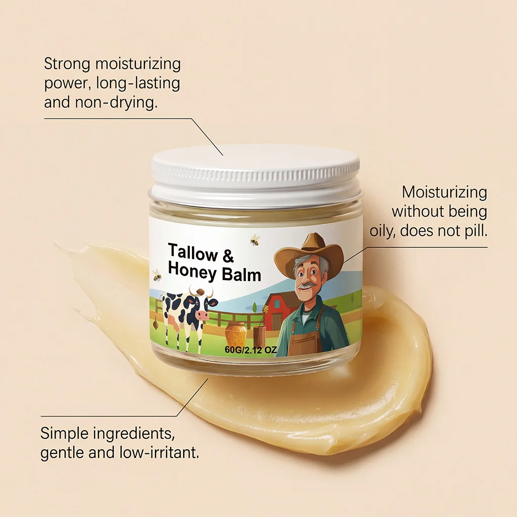 Beef Tallow & Honey Face Cream – Daily Moisturizer Face Moisturizer Cream Oasis Select