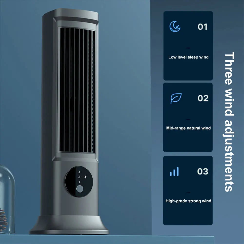 USB Rechargeable Desk Fan – 3 Speed Quiet Portable Tower Fan Portable Desk Fan Oasis Select