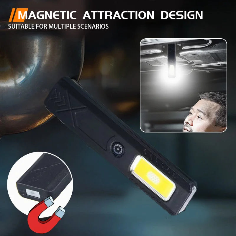 Mini COB LED Flashlight 600LM Rechargeable USB-C | Pen Clip