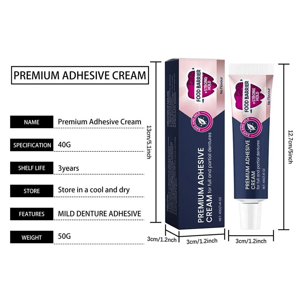 Strong Hold Denture Adhesive Cream – All-Day Secure Fit 40g Denture Adhesive Cream Oasis Select