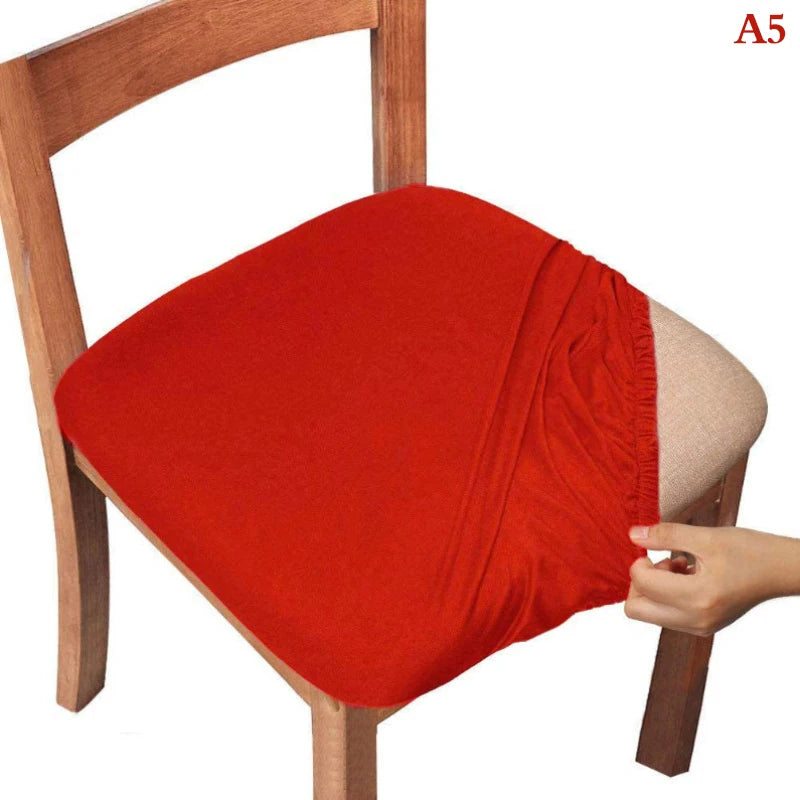 Dining Room Chair Cover Seat Covers Spandex 13solid Colors Removable Washable Elastic Cushion Covers For Home Oasis Select Red