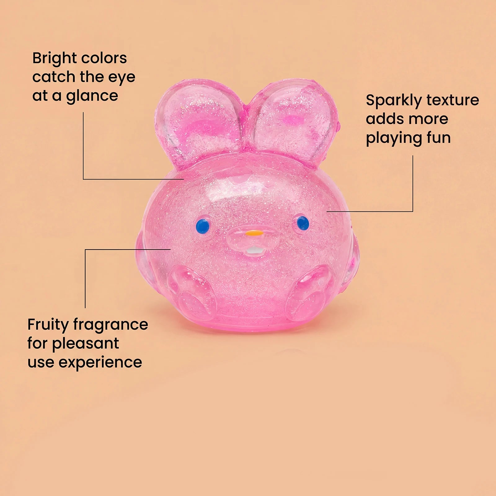 Rabbit Jelly Squishy Toy – TPR Fidget Squeeze Toy for All Ages