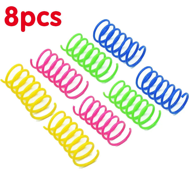 4-24pcs Kitten Coil Spiral Springs Cat Toys Interactive Gauge Cat Spring Toy Colorful Springs Cat Pet Toy Pet Products Oasis Select 8pcs