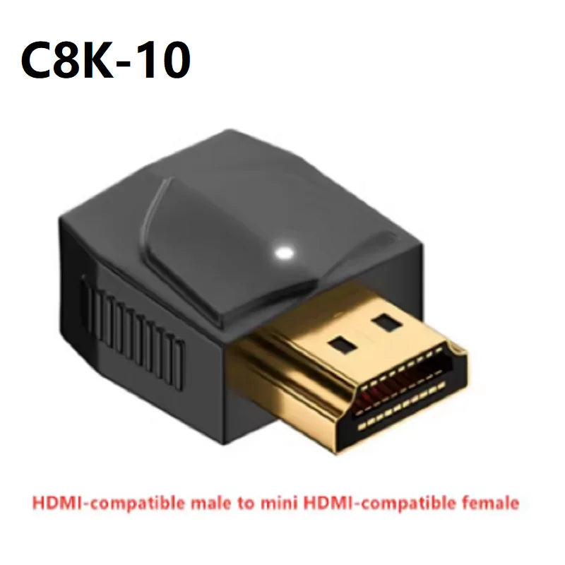 8K HDMI2.1 Cable Adapter micro mini hdmi to HDMI 2.1 Converter 48Gpbs 8K60HZ 4K120HZ for HDTV Projector PS4 PS5 Laptop PC Oasis Select C8K 10
