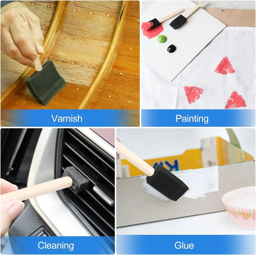 20Pcs Foam Paint Brushes, 1”, 2”, 3" 4”, Sponge Brushes, Sponge Paint Brush, Foam Brushes for Painting, Staining, Paint Sponges Oasis Select