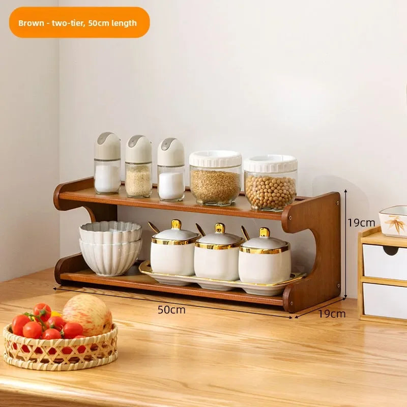 Kitchen Rack Household Countertop Multifunctional Seasoning Storage Rack Countertop Multi-layer Vertical Dust Storage Rack Oasis Select 2-50cm