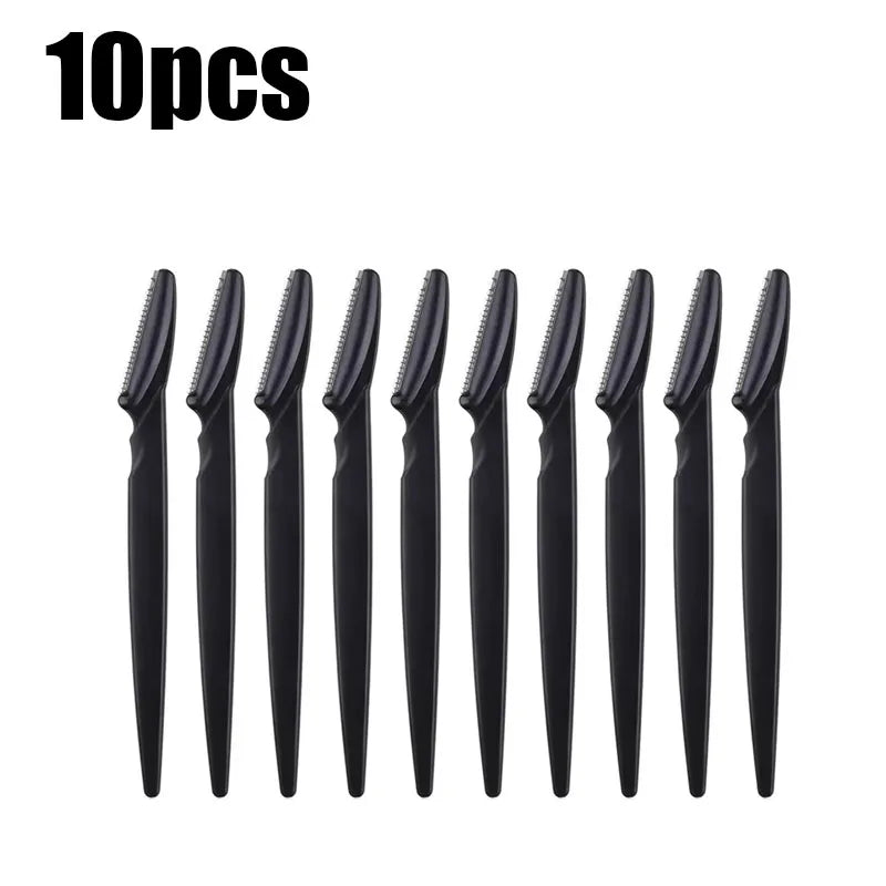 5/10Pcs Eyebrow Trimmer Makeup Tools Safe Eye Brow Razor Face Body Hair Removal Shaver Blades Woman Eyebrows Shaping Knife Oasis Select 10pcs Black