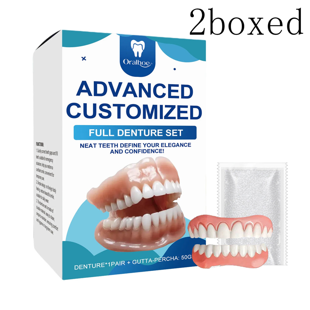 Oralhoe Dental Cosmetic Set: Natural Gap Correction, Smile Enhancement, Comfortable Material, Denture Care Kit Oasis Select 2set