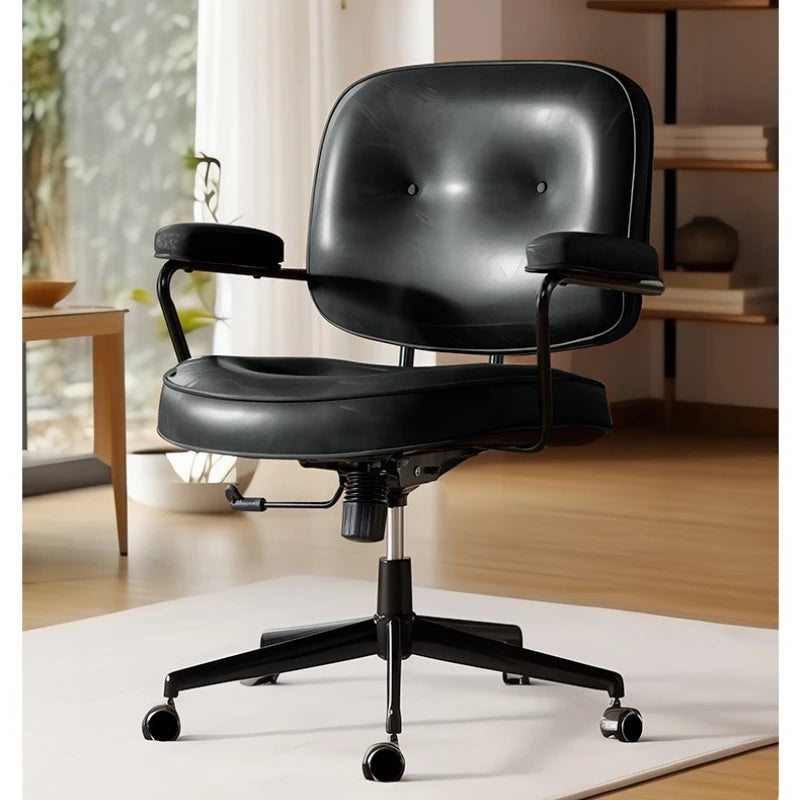 Chair backrest home computer chair study desk chair bedroom rotating seat leather office chair Oasis Select Pink