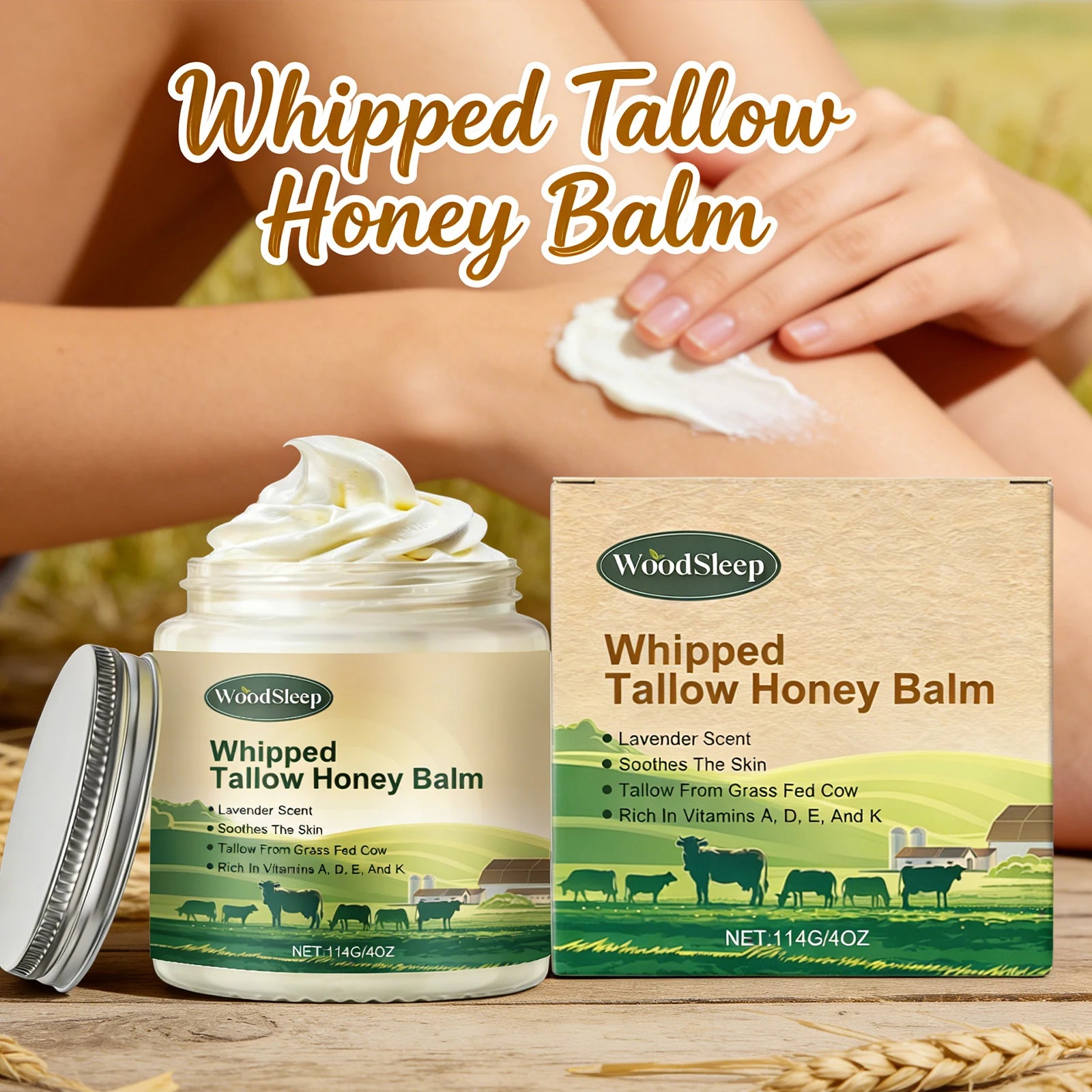 Beef Tallow Honey Body Cream Deep Moisturizing Nourishing For Dry Skin Daily Body Care Hydrating Non Greasy Skin Care Lotion Oasis Select
