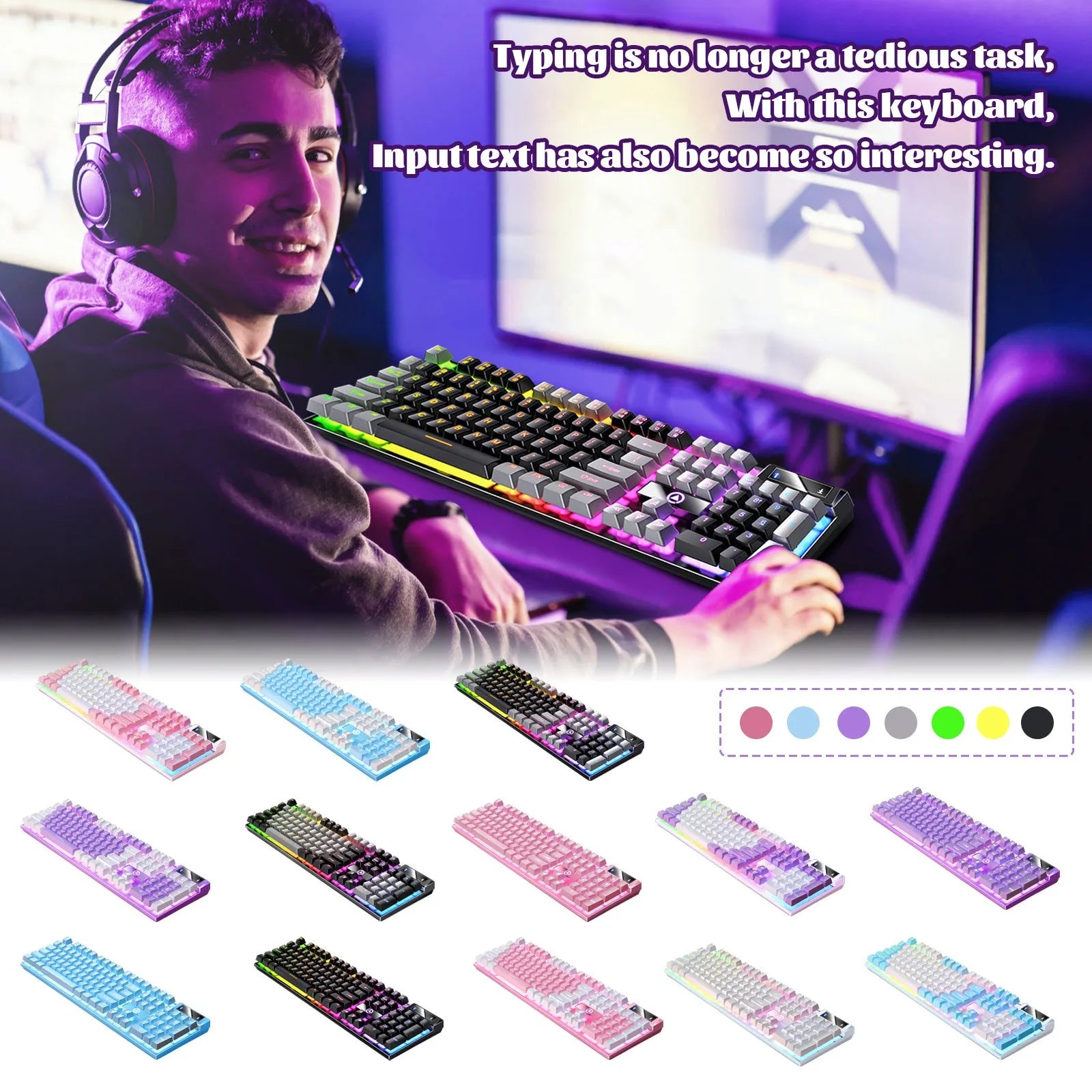 Carving K500 Wired Gaming Keyboard – RGB Backlit 104-Key Gaming Keyboard Oasis Select