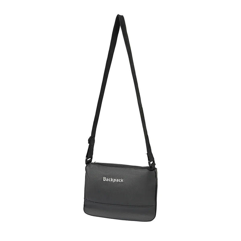 Unisex Waterproof Oxford Cloth Crossbody Bag Minimalist Letter Print Large Capacity Multi-Pocket Casual Sling Shoulder Bag Oasis Select black