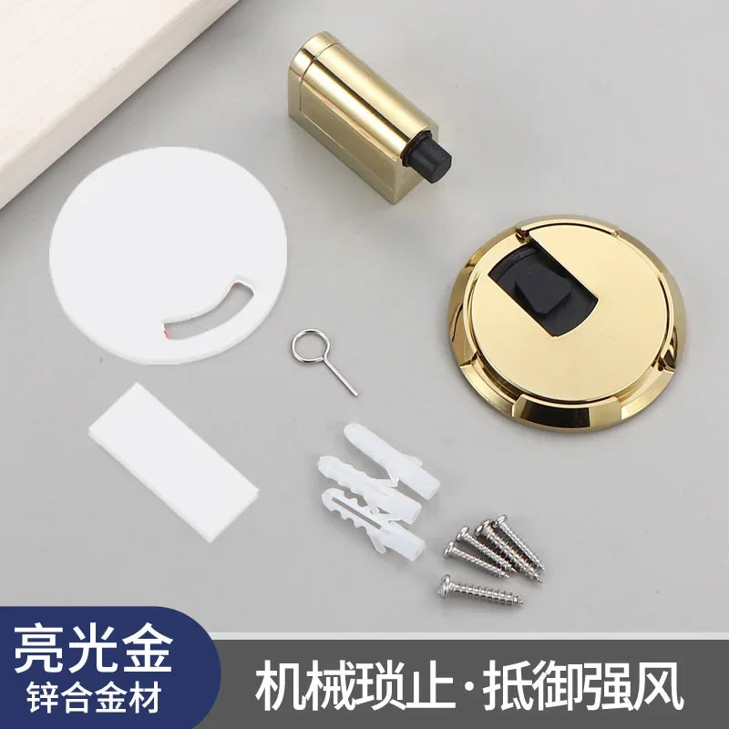 Door Stops Heavy Duty Magnetic Stopper Mechanical Door Stop Adjustable Door Holder Non-punch Sticker Furniture Hardware Oasis Select Bright Gold