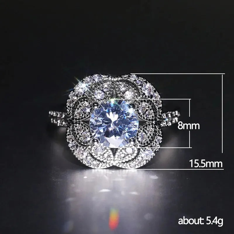 925 Silver CZ Diamond Bridal Ring Set – Women's Wedding Ring Bridal Ring Set Oasis Select