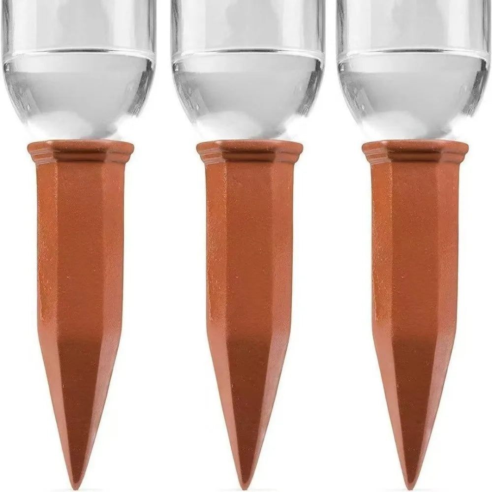 4PCS Automatic Terracotta Self Watering Spikes Wear-resistant Uniform Seepage Plant Drip Irrigation Device Effort-saving Oasis Select