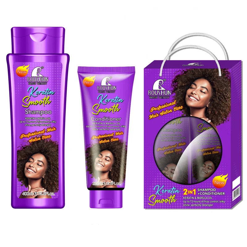 ROUSHUN Keratin Shampoo & Conditioner Set | Nourishing Hair Care