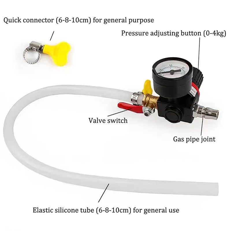 Auto Coolant Water Tank Leakage Detector Universal Pressure Tester Gauge Car Cooling System Tester Radiator Durable Oasis Select