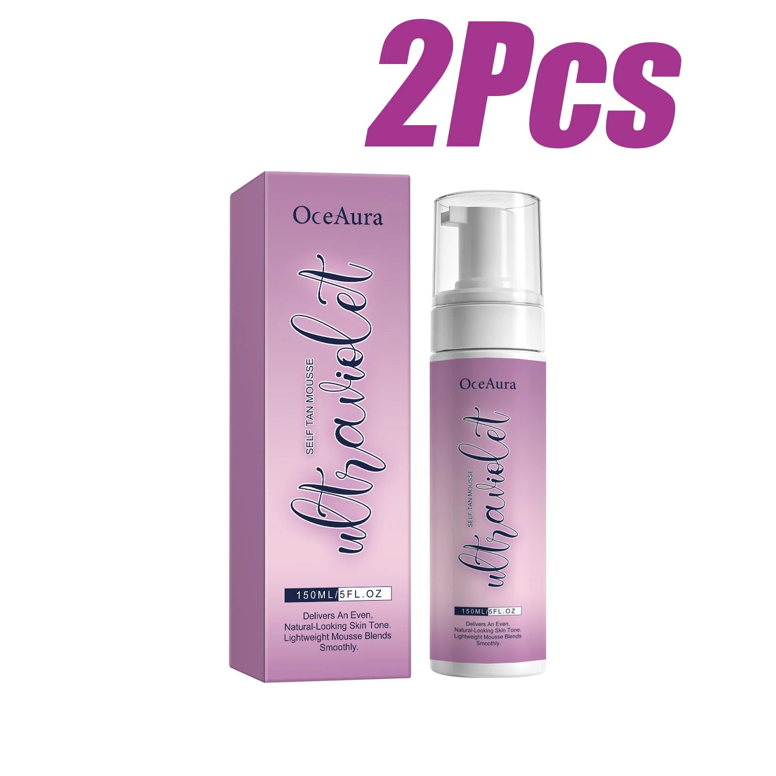 Self Tan Mousse Sunless Tanning Foam Natural Bronzing Sunless Tanner for Body Instant Glow Moisturizing Foam Help Darken Glowing Oasis Select 2 x 150ml Boxed