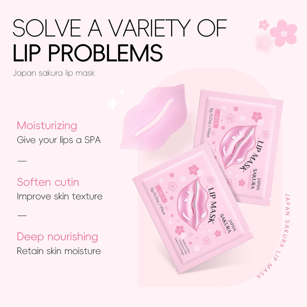 LAIKOU Lip Mask Moisturizing Hydrating Repair Lighten Lip Lines Labial Gel Patch Lips Pad Patches Lip Care Products 10/5PCS Oasis Select